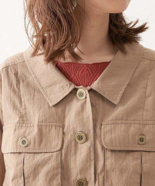 natural couture（ナチュラルクチュール）の「後ろレースアップミリタリーシャツブルゾン（ブルゾン・レディース・ベージュ/カーキ/ライトベージュ・FREE）」の21枚目の写真