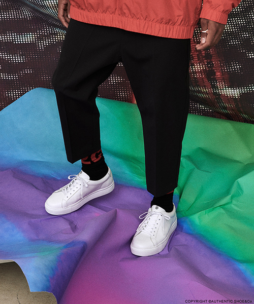 FOOTSTOCK ORIGINALS（フットストックオリジナルズ）の「【FOOTSTOCK】MINIMAL SIX-HOLE SNEAKERS（スニーカー・メンズ・ブラック系その他2/ホワイト/ブラック・8/9/7）」の12枚目の写真