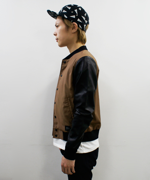 CIAOPANIC（チャオパニック）の「【TOOL FOR Ciaopanic】TR/PU LEATHER 切り替えスタジャン（スタジャン・メンズ・チャコールグレー/ネイビー/キャメル・MEDIUM/LARGE/SMALL）」の12枚目の写真