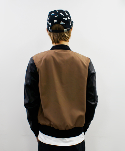 CIAOPANIC（チャオパニック）の「【TOOL FOR Ciaopanic】TR/PU LEATHER 切り替えスタジャン（スタジャン・メンズ・チャコールグレー/ネイビー/キャメル・MEDIUM/LARGE/SMALL）」の11枚目の写真