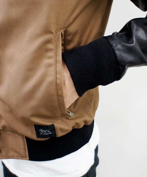 CIAOPANIC（チャオパニック）の「【TOOL FOR Ciaopanic】TR/PU LEATHER 切り替えスタジャン（スタジャン・メンズ・チャコールグレー/ネイビー/キャメル・MEDIUM/LARGE/SMALL）」の8枚目の写真