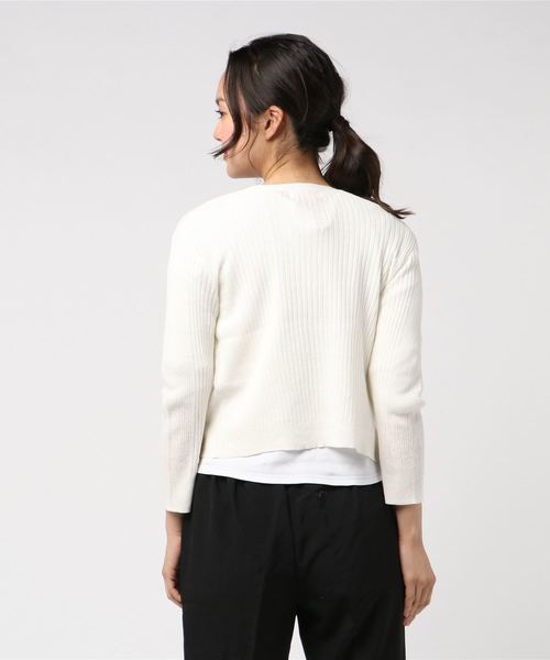 12Twelve Agenda（トゥエルブ　アジェンダ）の「UVリブショートニットカーディガン（カーディガン/ボレロ・レディース・ブラック/パープル/ネイビー/ブラウン/オフホワイト/ラベンダー・M）」の13枚目の写真