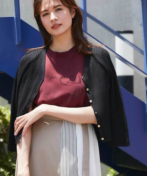 12Twelve Agenda（トゥエルブ　アジェンダ）の「UVリブショートニットカーディガン（カーディガン/ボレロ・レディース・ブラック/パープル/ネイビー/ブラウン/オフホワイト/ラベンダー・M）」の3枚目の写真