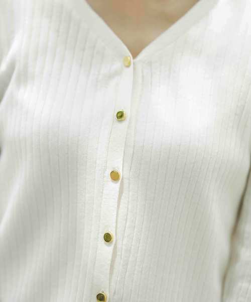 12Twelve Agenda（トゥエルブ　アジェンダ）の「UVリブショートニットカーディガン（カーディガン/ボレロ・レディース・ブラック/パープル/ネイビー/ブラウン/オフホワイト/ラベンダー・M）」の9枚目の写真