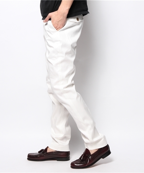 ABAHOUSE(アバハウス)の「ウエポンストレッチコールドマーセ テーパードパンツ(スラックス・メンズ・ホワイト/キャメル・1/2/3/4)」の9枚目の写真