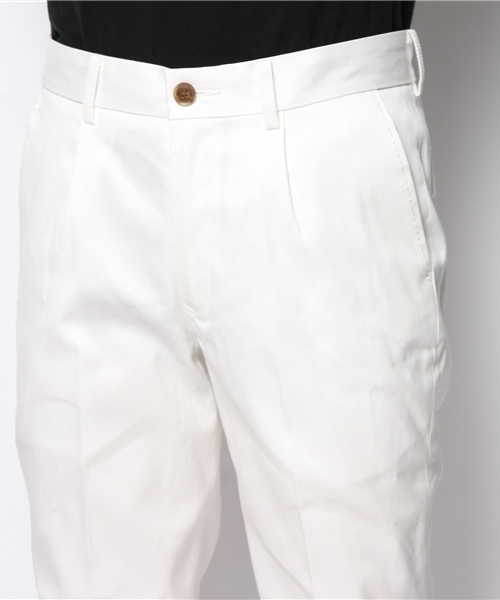 ABAHOUSE(アバハウス)の「ウエポンストレッチコールドマーセ テーパードパンツ(スラックス・メンズ・ホワイト/キャメル・1/2/3/4)」の3枚目の写真