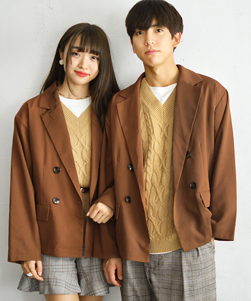 PairPair（ペアペア）の「ダブルゆるテーラードジャケット（テーラードジャケット・レディース・ライトブラウン/モカ/ブラウン系その他・FREE）」の2枚目の写真
