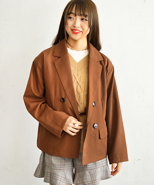 PairPair（ペアペア）の「ダブルゆるテーラードジャケット（テーラードジャケット・レディース・ライトブラウン/モカ/ブラウン系その他・FREE）」の9枚目の写真