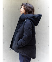 CRAFT STANDARD BOUTIQUE Women's�i�N���t�g �X�^���_�[�h �u�e�B�b�N �E�B�����Y�j�́u�t�[�h�t���ّf�ސ؂�ւ��V���[�g�R�[�g���i�_�E���W���P�b�g/�R�[�g�j�v