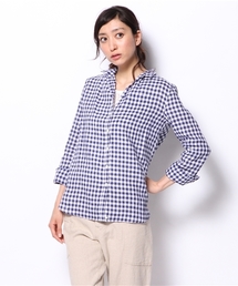SHIPS for women | liflattie:リネンギンガム カシュクールシャツ(シャツ/ブラウス)