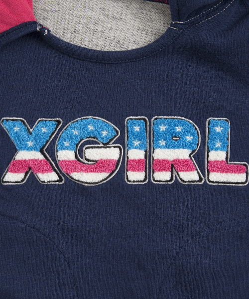 X-girl Stages（エックスガールステージス）の「SWEAT HOODIE OLD GLORY (2T・3T)/ パーカー（パーカー・キッズ・チャコールグレー/レッド/ネイビー・2T/3T）」の6枚目の写真