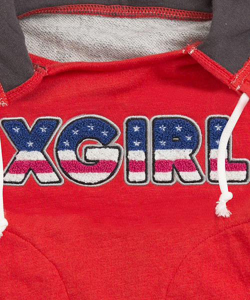 X-girl Stages（エックスガールステージス）の「SWEAT HOODIE OLD GLORY (2T・3T)/ パーカー（パーカー・キッズ・チャコールグレー/レッド/ネイビー・2T/3T）」の7枚目の写真