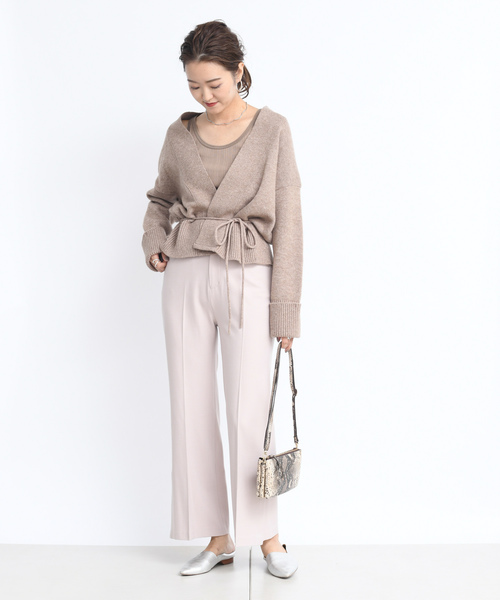 DouDou（ドゥドゥ）の「紐ベルト付カーディガン（カーディガン/ボレロ・レディース・ベージュ/ブラウン/オフホワイト・FREE）」の8枚目の写真