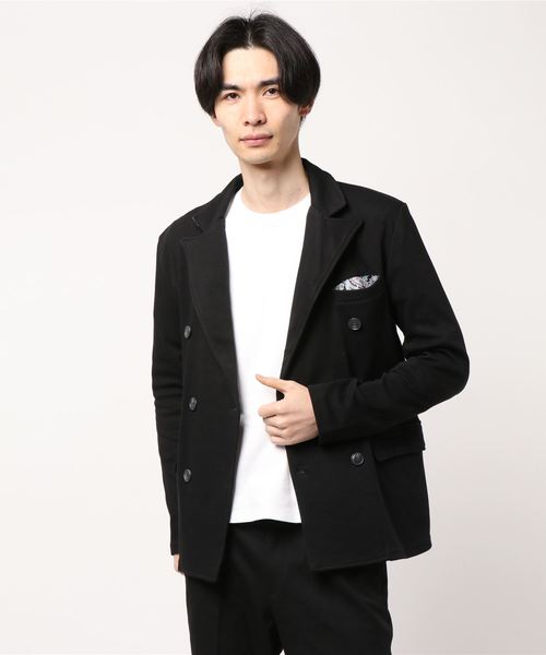 NO WAY（ノーウェイ）の「/カルゼ ダブルテーラードJK/（テーラードジャケット・メンズ・ネイビー/杢グレー/ブラック・LARGE/MEDIUM）」の2枚目の写真