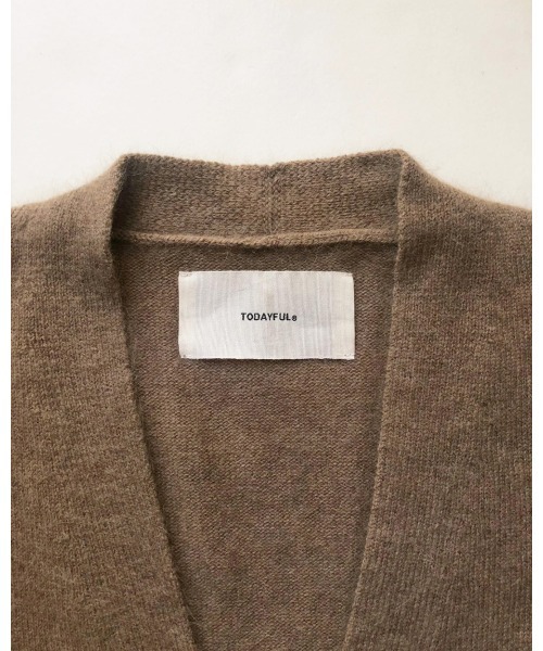 TODAYFUL（トゥデイフル）の「ソフトラクーンニット（ニット/セーター・レディース・チャコールグレー/モカ・FREE）」の5枚目の写真