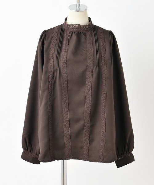 one after another NICE CLAUP(ワンアフターアナザーナイスクラップ)の「【ZOZO限定】スタンドカラー レース付きブラウス(シャツ/ブラウス・レディース・ブラウン/オフホワイト/ピンクベージュ・FREE)」の18枚目の写真