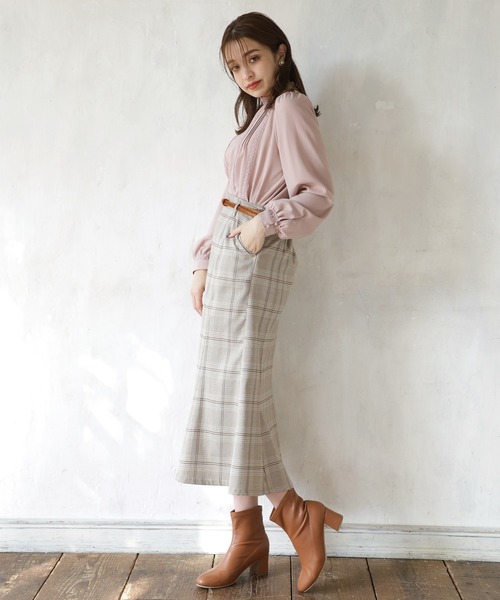 one after another NICE CLAUP(ワンアフターアナザーナイスクラップ)の「【ZOZO限定】スタンドカラー レース付きブラウス(シャツ/ブラウス・レディース・ブラウン/オフホワイト/ピンクベージュ・FREE)」の13枚目の写真