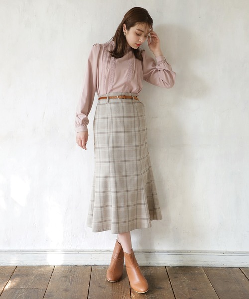 one after another NICE CLAUP(ワンアフターアナザーナイスクラップ)の「【ZOZO限定】スタンドカラー レース付きブラウス(シャツ/ブラウス・レディース・ブラウン/オフホワイト/ピンクベージュ・FREE)」の15枚目の写真