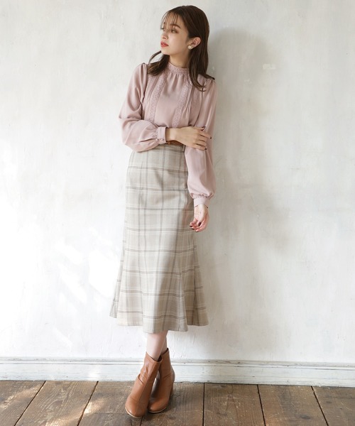 one after another NICE CLAUP(ワンアフターアナザーナイスクラップ)の「【ZOZO限定】スタンドカラー レース付きブラウス(シャツ/ブラウス・レディース・ブラウン/オフホワイト/ピンクベージュ・FREE)」の14枚目の写真