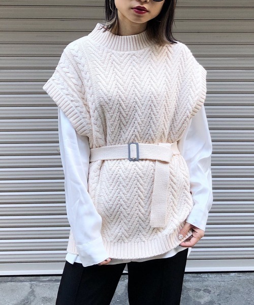 PAGEBOY（ページボーイ）の「ウエストマークベスト（Tシャツ/カットソー・レディース・ブラック/ベージュ/オフホワイト・FREE）」の8枚目の写真