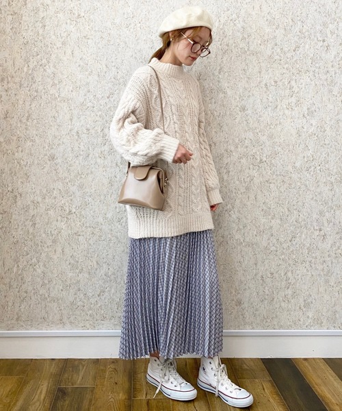 archives（アルシーヴ）の「チェックプリーツロングスカート（スカート・レディース・ブラック/グレー/モカ・MEDIUM）」の11枚目の写真