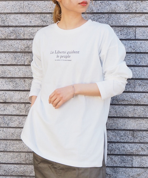 tiptop(ティップトップ)の「2020SS <pocket>【Web限定アイテム】クルーネックロゴロンT(Tシャツ/カットソー・レディース・ブラック/オフホワイト/アイボリー・FREE)」の1枚目の写真