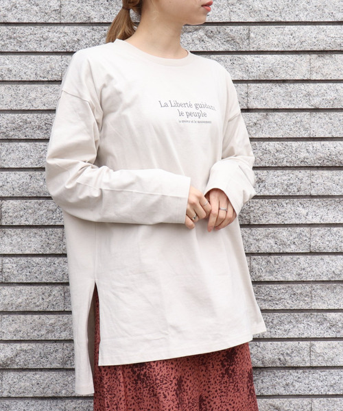 tiptop(ティップトップ)の「2020SS <pocket>【Web限定アイテム】クルーネックロゴロンT(Tシャツ/カットソー・レディース・ブラック/オフホワイト/アイボリー・FREE)」の2枚目の写真