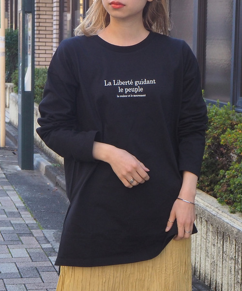 tiptop(ティップトップ)の「2020SS <pocket>【Web限定アイテム】クルーネックロゴロンT(Tシャツ/カットソー・レディース・ブラック/オフホワイト/アイボリー・FREE)」の3枚目の写真