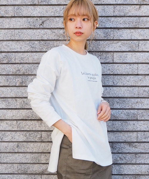 tiptop(ティップトップ)の「2020SS <pocket>【Web限定アイテム】クルーネックロゴロンT(Tシャツ/カットソー・レディース・ブラック/オフホワイト/アイボリー・FREE)」の6枚目の写真