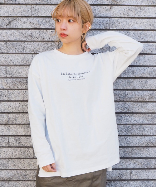 tiptop(ティップトップ)の「2020SS <pocket>【Web限定アイテム】クルーネックロゴロンT(Tシャツ/カットソー・レディース・ブラック/オフホワイト/アイボリー・FREE)」の5枚目の写真