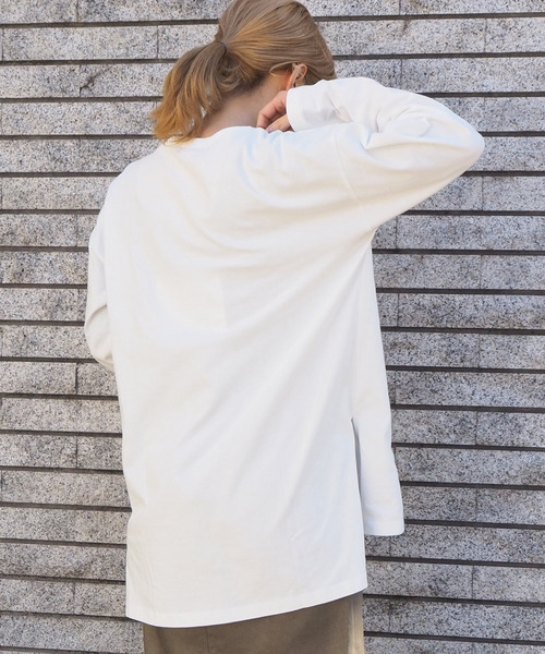 tiptop(ティップトップ)の「2020SS <pocket>【Web限定アイテム】クルーネックロゴロンT(Tシャツ/カットソー・レディース・ブラック/オフホワイト/アイボリー・FREE)」の9枚目の写真