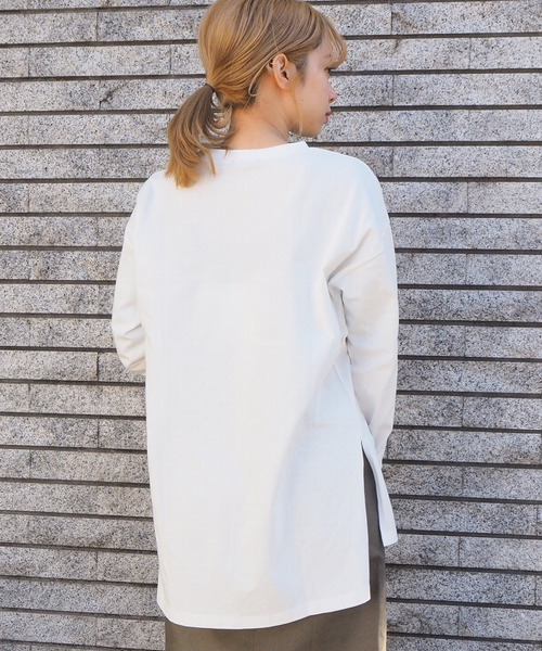 tiptop(ティップトップ)の「2020SS <pocket>【Web限定アイテム】クルーネックロゴロンT(Tシャツ/カットソー・レディース・ブラック/オフホワイト/アイボリー・FREE)」の8枚目の写真