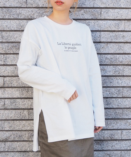 tiptop(ティップトップ)の「2020SS <pocket>【Web限定アイテム】クルーネックロゴロンT(Tシャツ/カットソー・レディース・ブラック/オフホワイト/アイボリー・FREE)」の4枚目の写真