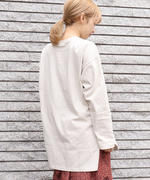 tiptop(ティップトップ)の「2020SS <pocket>【Web限定アイテム】クルーネックロゴロンT(Tシャツ/カットソー・レディース・ブラック/オフホワイト/アイボリー・FREE)」の15枚目の写真