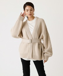 AZUL by moussy LADYS�i�A�Y�[���o�C�}�E�W�[���f�B�X�j�́uSLEEVE PATTERN KNIT CD/�X���[�u�p�^�[���j�b�g�J�[�f�B�K���i�J�[�f�B�K���j�v