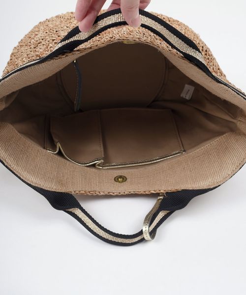 SHIPS(シップス)の「VIOLAd’ORO:2WAYラフィアトート(M)20SS◇(かごバッグ・レディース・ベージュ/キャメル・ONE SIZE)」の5枚目の写真