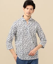 SC: Shuttle notes フラワープリント リネン リラックス 7スリーブ カプリ シャツ 20SS