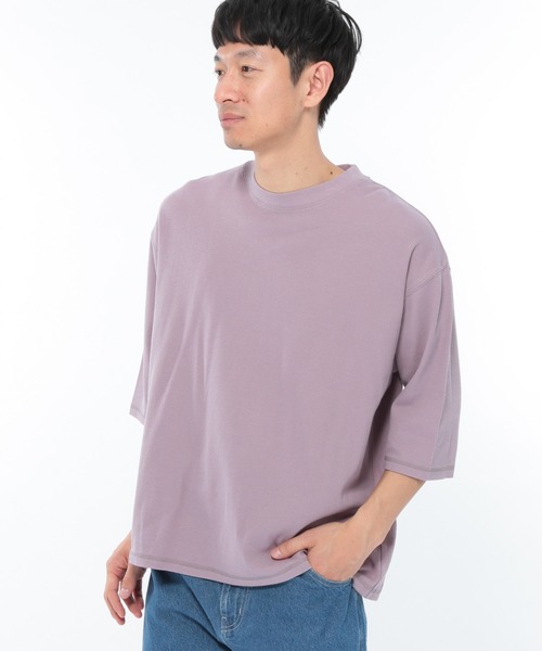 LAKOLE（ラコレ）の「ハニカムクロップドTシャツ / LAKOLE（Tシャツ/カットソー・メンズ・ホワイト/ベージュ/ライトグリーン/ラベンダー・MEDIUM/LARGE）」の4枚目の写真