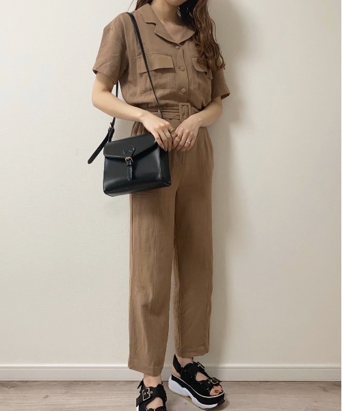 Heather（ヘザー）の「アサコンジャンプスーツ 887117（サロペット/オーバーオール・レディース・ベージュ系その他/ベージュ系その他2/グリーン系その他・FREE）」の3枚目の写真