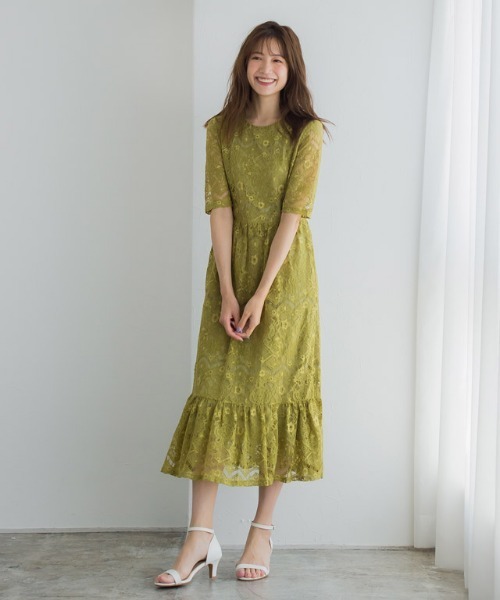 Pierrot（ピエロ）の「レースワンピース（ワンピース・レディース・ブルー/ライム/ブラック・M/L）」の14枚目の写真