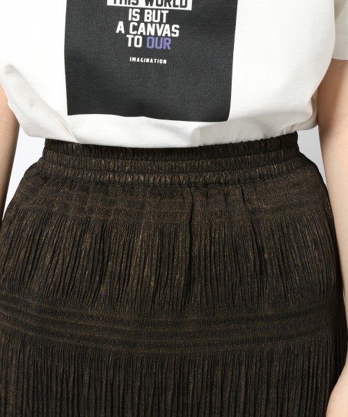 PAGEBOY（ページボーイ）の「マジョリカプリーツハクプリントスカート（スカート・レディース・ブラック/グリーン系その他/グレイッシュベージュ・FREE）」の12枚目の写真