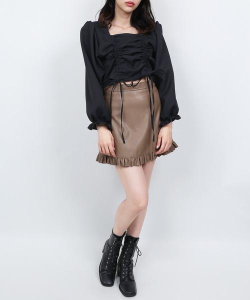 WC（ダブル シー）の「WC/ダブルドロストロングスリーブトップス（Tシャツ/カットソー・レディース・ブラック/ホワイト・FREE）」の3枚目の写真