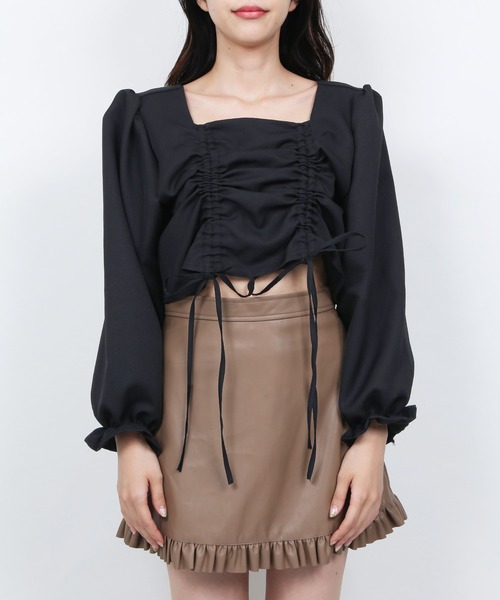 WC（ダブル シー）の「WC/ダブルドロストロングスリーブトップス（Tシャツ/カットソー・レディース・ブラック/ホワイト・FREE）」の4枚目の写真