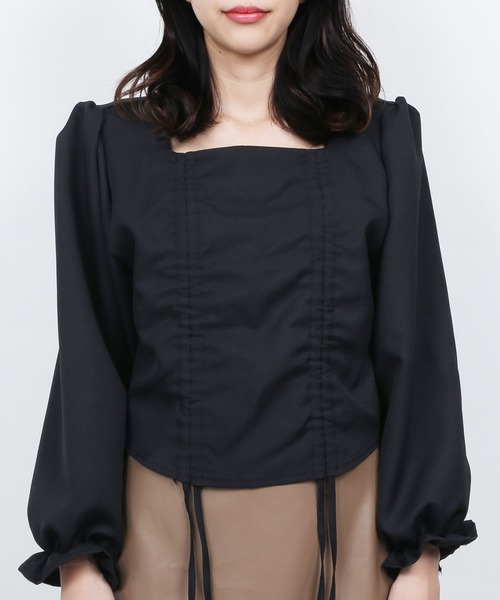 WC（ダブル シー）の「WC/ダブルドロストロングスリーブトップス（Tシャツ/カットソー・レディース・ブラック/ホワイト・FREE）」の7枚目の写真