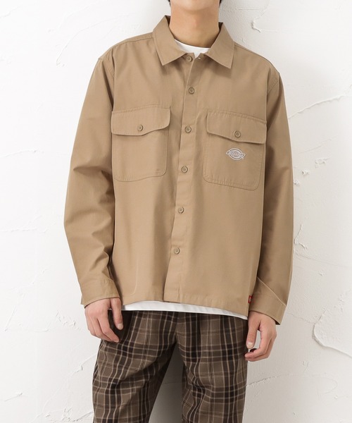 Dickies(ディッキーズ)の「Dickies ディッキーズ 長袖 ワークシャツ 刺繍 ワンポイント(シャツ/ブラウス・メンズ・ブラック/ベージュ/カーキ・M/L/XL/XXL)」の9枚目の写真