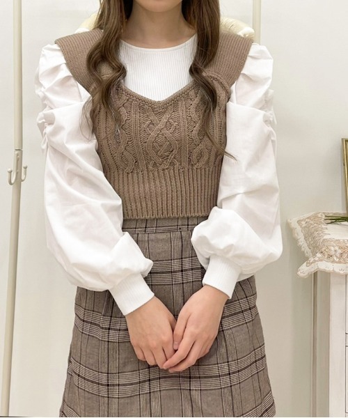 apres jour(アプレジュール)の「ビスチェ+袖コンシャストップスセット【ZOZOTOWN限定アイテム】(ニット/セーター・レディース・ライトブルー/ブラック/モカ/ライトベージュ・X-LARGE/フリー)」の20枚目の写真