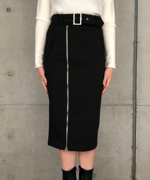 ENVYM(アンビー)の「フロントZIPミディアムポンチSK(スカート・レディース・ブラック・FREE)」の5枚目の写真