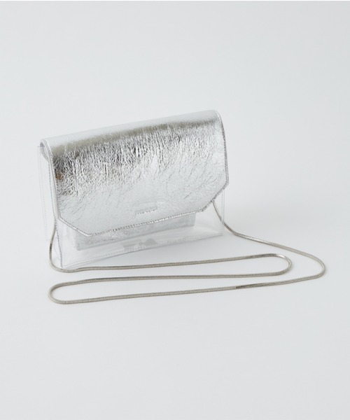 one after another NICE CLAUP（ワンアフターアナザーナイスクラップ）の「クリアショルダーバック（ショルダーバッグ・レディース・ピンク/シルバー・FREE）」の2枚目の写真