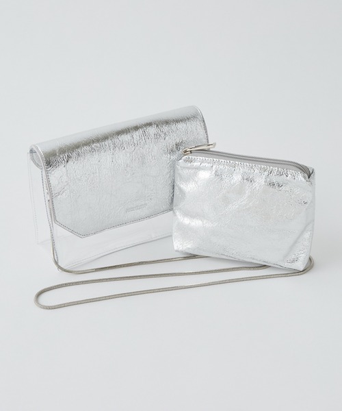 one after another NICE CLAUP（ワンアフターアナザーナイスクラップ）の「クリアショルダーバック（ショルダーバッグ・レディース・ピンク/シルバー・FREE）」の18枚目の写真