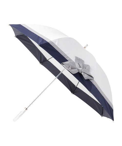 LANVIN en Bleu(ランバンオンブルー)の「遮光 晴雨兼用日傘 長傘 切り継ぎビジューリボン(長傘・レディース・ベビーピンク/ベージュ/ブラック/ダークグレー/ブラック系その他/ネイビー/ライトグリーン/ベージュ系その他/ライトグレー/スカイブルー/グレー/オフホワイト/モカ/ミント・FREE)」の2枚目の写真